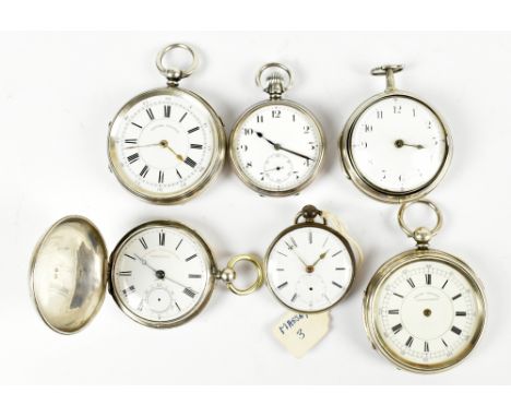 SAMUEL KELLETT OF BREDBURY; a hallmarked silver pair cased key wind pocket watch, a circular enamel dial with Arabic numerals