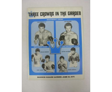 BOXING, 1975, a programme from the 'Three Crowns In The Garden' event at Madison Square Gardens on 30/06/1975 - Heavyweight C