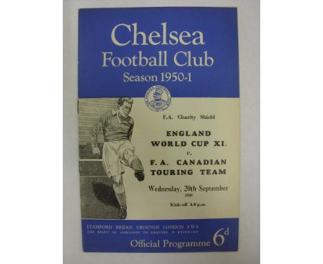 CUP FINAL, 1950, FA Charity Shield - England World Cup XI v Football Association Canadian Touring Team [At Chelsea], played o