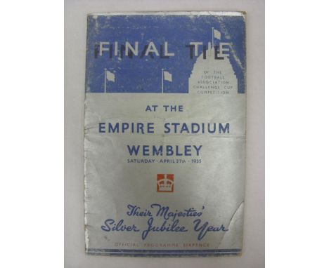 CUP FINAL, 1935, FA Cup, a football programme from the game played at Wembley on 27/04/1935, Sheffield Wednesday v West Bromw