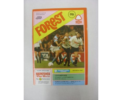 NOTTINGHAM FOREST, 1990/1991, a football programme from the fixture with Liverpool, scheduled for 08/12/1990, match was postp