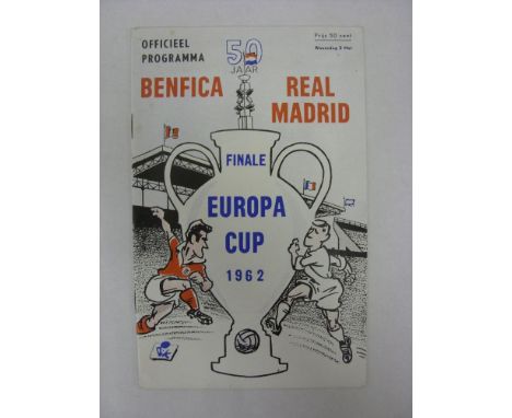 CUP FINAL, 1962, European Cup, a football programme from the Final game Benfica v Real Madrid, played on Holland on 02/05/196