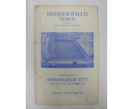 HUDDERSFIELD TOWN, 1965/1966, a football programme for the scheduled game with Birmingham City on 27th December 1965, match w