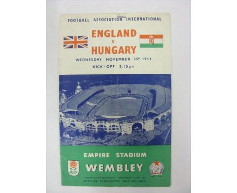 ENGLAND, 1953, a football programme from the International fixture against Hungary [At Wembley], played on 25/11/1953, the fa
