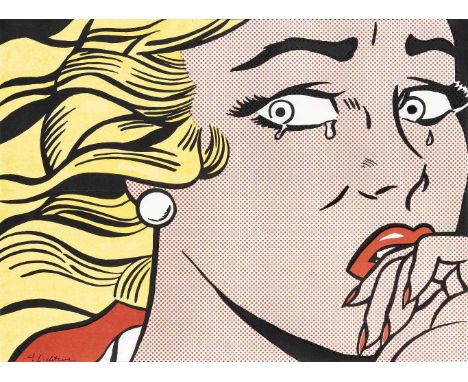 Roy Lichtenstein (American 1923-1997), 'Crying Girl', 1963, offset lithograph in colours on wove paper, signed in black ink, 