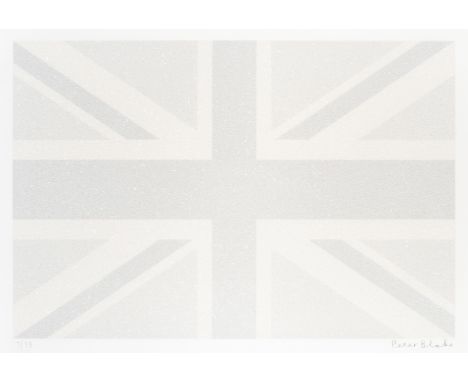 Peter Blake (British b.1932), 'Union Flag (Greyscale)', 2016, screen print with glitter overlay on archival fine art paper, s