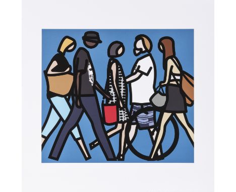 Julian Opie (British 1958-), 'Walking In Melbourne 1', 2018, digital print in colours on wove paper, from an unknown edition 