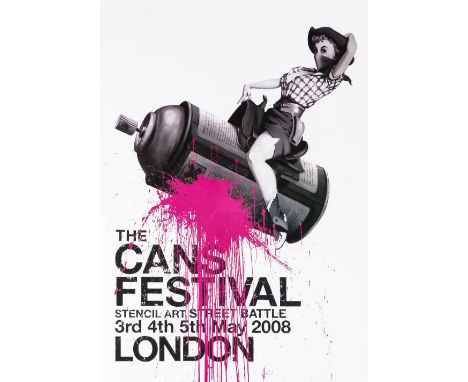 Banksy (British 1974-), 'Cans Festival', 2008, offset lithograph in colours on paper; sheet: 70 x 50cm ARR