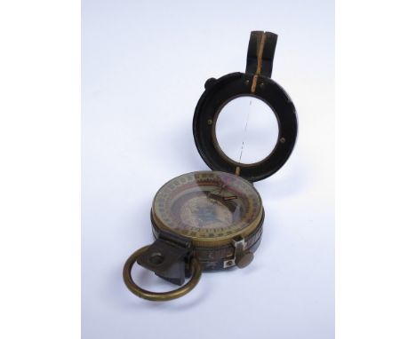 An early 20th Century Dollond of London marching compass with leather case