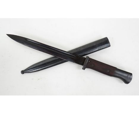 A K98 type bayonet with scabbard numbered 3699 and PR8 to bayonet