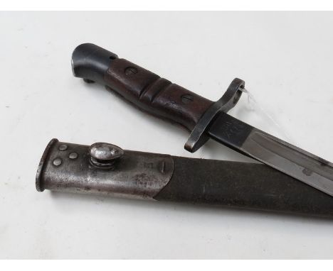 A US M1917 bayonet by Remington, with scabbard