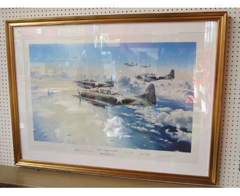 A Robert Taylor limited edition print 'Midway - The Turning of the Tide', multiple signatures including Edward Anderson 493/1