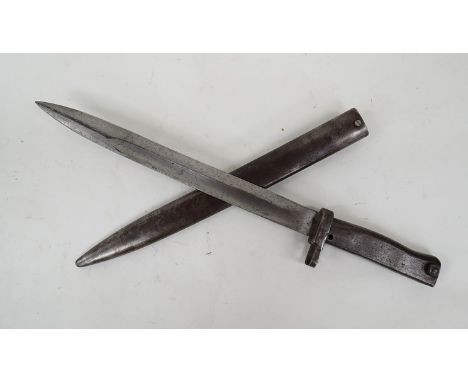 A WWI German Ersatz bayonet with scabbard