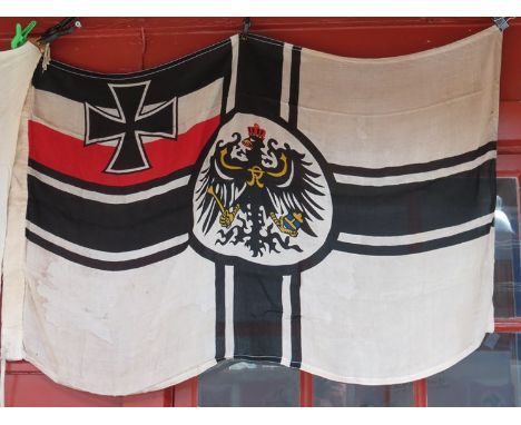A German pattern Imperial Naval flag, some light staining  
