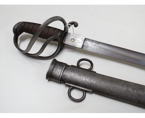 A British 1821 pattern light cavalry officer's sword with associated scabbard 