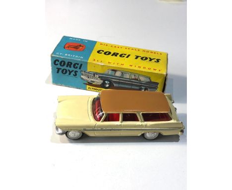 Corgi 219 Plymouth sports suburban station wagon in original box 1 flap missing car in good near mint condition as shown 