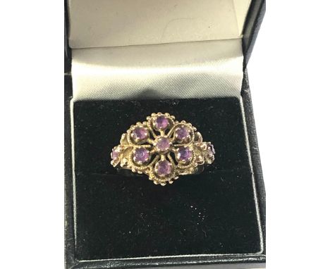 9ct gold amethyst cocktail ring weight 5.4g 