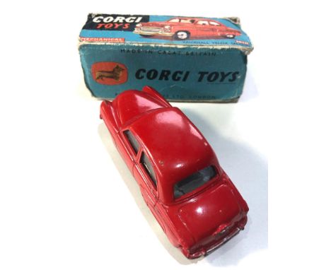 Corgi 203M mechanical Vauxall Velox Saloon  in original box poor condition flaps missing car in good used condition as shown 