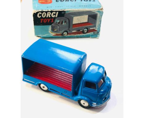 Corgi 455 Karrier Bantam two tonner in original box  poor condition flaps missing  van in good near mint condition as shown 