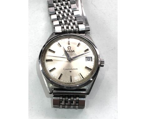 Vintage omega automatic chronometer constellation watch will tick crown loose no warranty given 