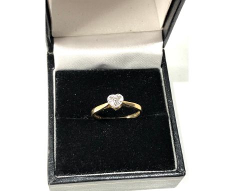18ct gold &amp; plat diamond ring size k weight 2g 