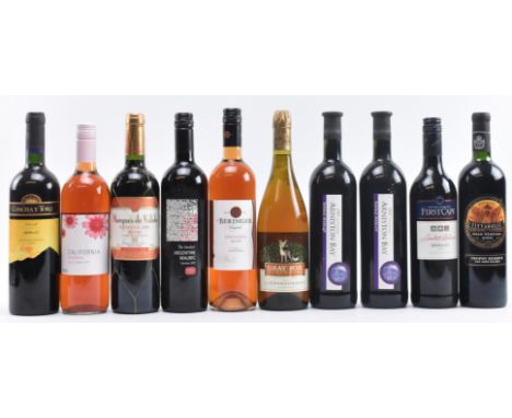 A collection of ten South African, Chilean, Argentine &amp; California wine bottles. The lot to include a California Zinfande