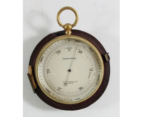 Short & Mason Ltd., London, a pocket compensated barometer, 7cm, part case.Established by Thomas Short and James Mason in 187