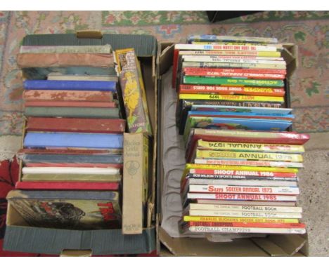 2 box vintage soccer annuals, childrens annuals and books