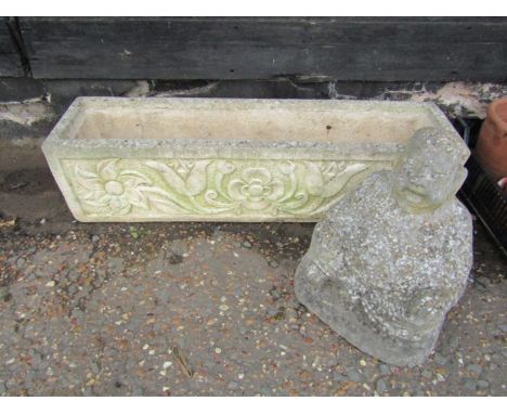 Concrete planter and Buddha ornament 