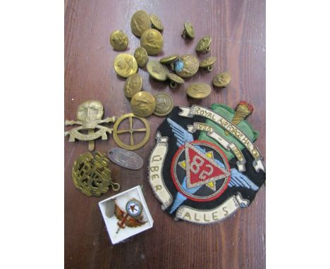 RAF material patch, RAAF brooches and RAF/ navy buttons