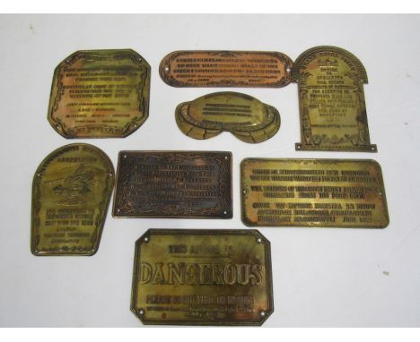 vintage Tongue in cheek Repro Victorian brass plaques 