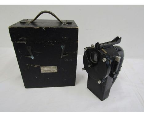 Military 1960 Admiralty signalling lamp, original case, reputably Ark Royal connection (RO9 faint marking?)