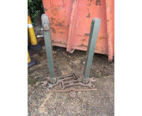 B. Hirst &amp; sons all steel tennis net posts with weight and spanner