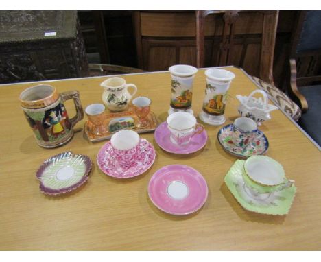 Various Chinese china including miniature cups and saucers and pair of vases etc 