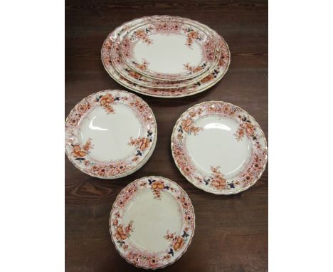 Stirling K&amp; co vintage china- 3 oval platters, 5 dinner plates, 5 side plates