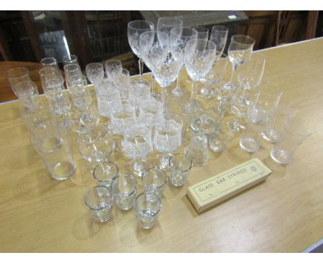 Quantity of mixed glasses inc Caithness crystal set of 6