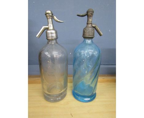 2 vintage soda bottles