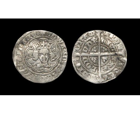 1356-1357 AD. Pre Treaty series Ga. Obv: facing bust within tressure with annulet below bust and +EDWARDVSoREXoANGLoZoFRANEo 