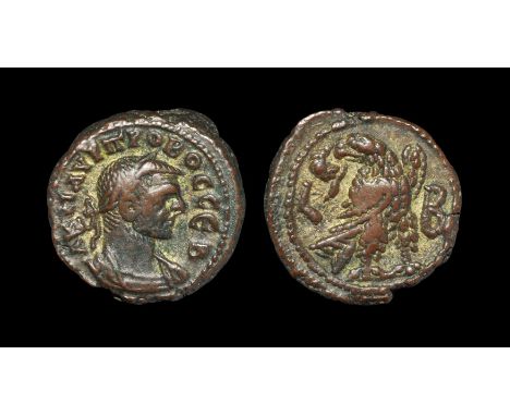 276-277 AD, dated year 2. Obv: A K M AVR PROBOC CEB legend with laureate, cuirassed bust right. Rev: L-B legend with eagle st