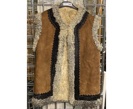VINTAGE 1960'S SUEDE / WOOL ''HIPPIES'' WAISTCOAT