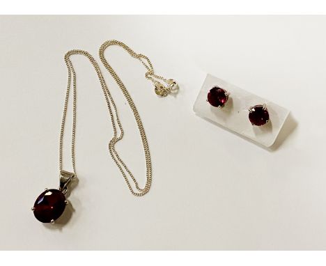 RUBY SET PENDANT &amp; EARRINGS