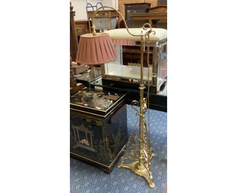ORNATE BRASS STANDARD DESK LAMP