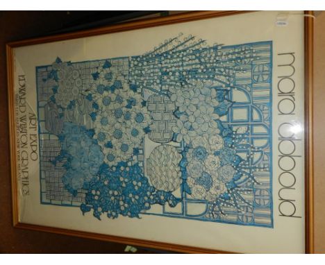 An exhibition poster for Mara Abboud at the Art Expo Edward Weston Graphics, H: 90cm W: 60cm, together with an exhibition pos