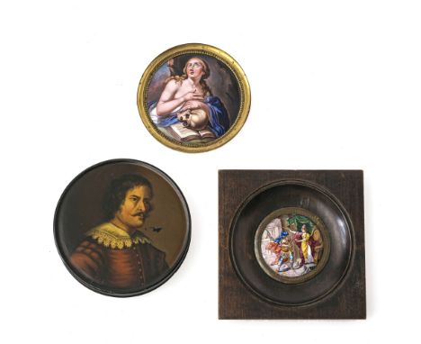 Dose mit Bildnis des Kupferstechers Paulus Pontius nach A. van Dyck

Stobwasser-Art, 19. Jh.

Papiermaché, schwarz gelackt. R