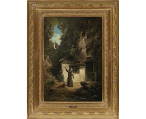 Willy Moralt
1884 München - 1947 Lenggries

Der Besuch

Ein Mädchen auf dem Weg zur Klause des Einsiedlermönchs. R. u. signie