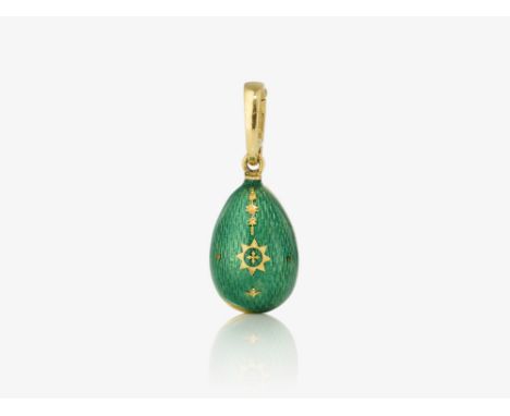 Anhänger in Form eines Ostereis

Pforzheim, FABERGÉ VICTOR MAYER

Gelbgold 750/-, gestempelt. Juwelierpunze VM. 1 Kleinbrilla