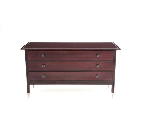 CARLO DE CARLI (Milano 1910-1999). Model D 154 chest of drawers in wood with brass feet. SORMANI production. With manufacture