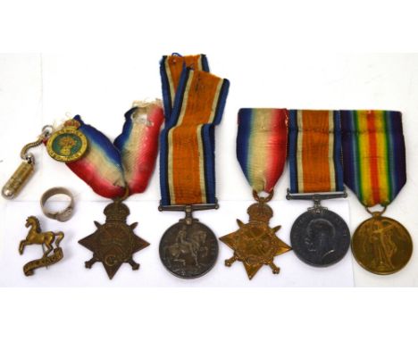 A set of WWI medals for '18896 Cpl. F. Coathup. Lpool. R', the 1914-15 Star, British War Medal and the Victory Medal with bar