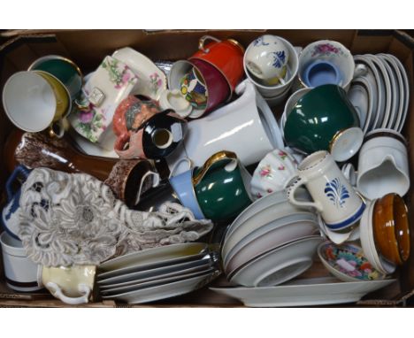 A quantity of ceramics to include German teaware, a Royal Doulton character jug, D685 'Falstaff', a Hummel mustard pot, vario