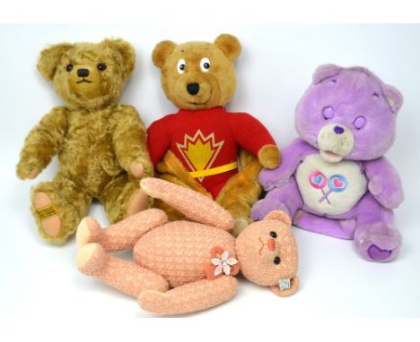 A 2013 Steiff teddy bear, 'Aluna' limited edition no.753/2000, a growling Merrythought teddy bear, a 1980s 'Superted' and a C